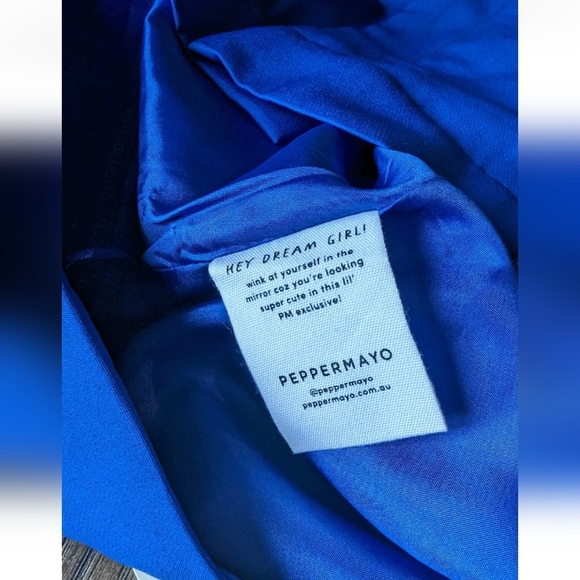 Peppermayo Mariah Mini Skirt - Cobalt Blue Size 14 NWT Polyester & Spandex Blend - Picture 9 of 14